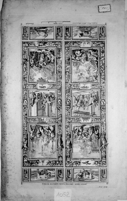 Porte del Duomo di Pisa: porta sinistra (stampa, elemento d'insieme) di Frezza Giovanni Gerolamo, Milani Giuseppe, Milani Francesco (sec. XVIII)