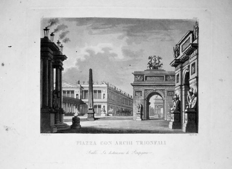 Scenografia (stampa, elemento d'insieme) di Pozzetti Lodovico, Angeli (sec. XIX)