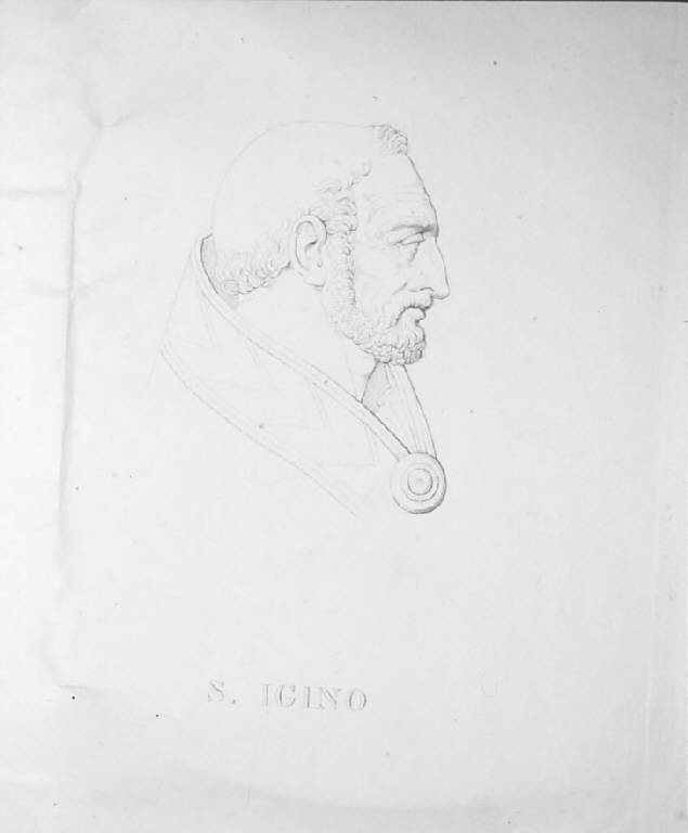 Sant'Igino (stampa smarginata) - scuola italiana (prima metà sec. XIX)