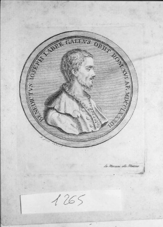 Ritratto di Benedetto Giuseppe Labre (stampa) (secc. XVIII/ XIX)