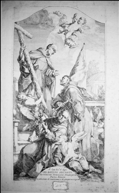 Santi francescani (stampa) di Rotari Pietro, Balestra Antonio (sec. XVIII)
