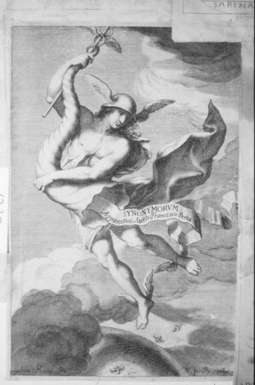 Mercurio come dio dell'eloquenza (stampa) di De Poilly François, Rosa Salvator (sec. XVII)