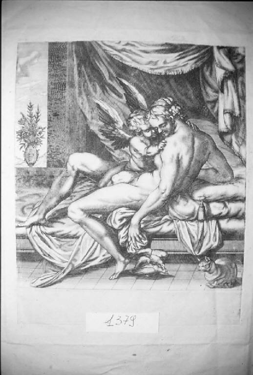 Venere e Cupido (stampa) - scuola italiana, scuola italiana (seconda metà sec. XVI)