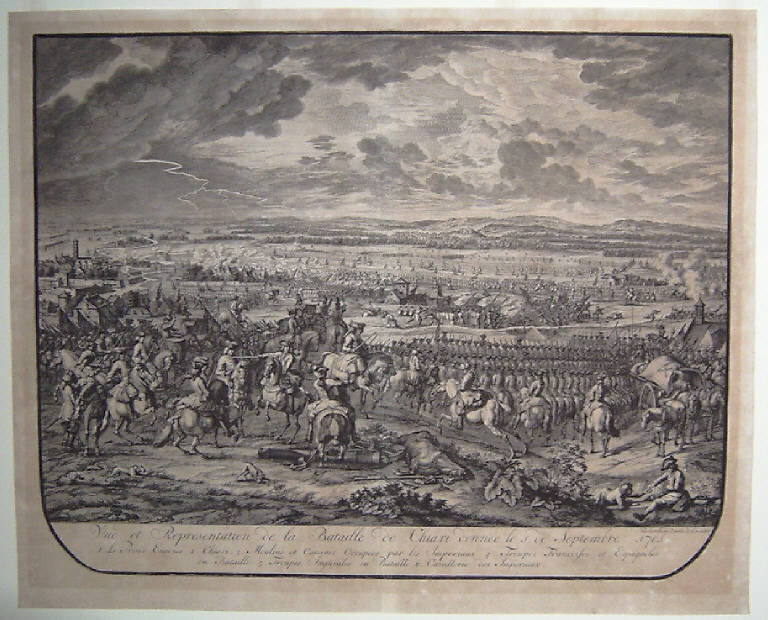 La battaglia di Chiari, Battaglia di Chiari (stampa) di Van Huchtenburg Jan, Van Huchtenburg Jan (sec. XVIII)