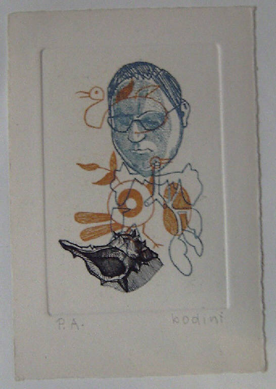 Ritratto di Enzo Fabiani, Ritratto di Enzo Fabiani (stampa a colori) di Bodini Floriano, Bodini Floriano (sec. XX)