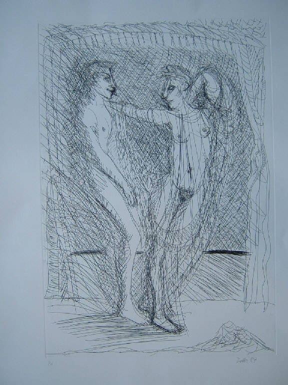 Annunciazione, Annunciazione (stampa, elemento d'insieme) di Zotti Carmelo, Zotti Carmelo (sec. XX)