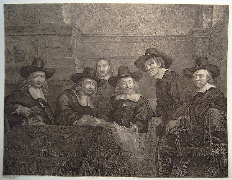 I sindaci dei Drappieri, Sindaci dei drappieri (stampa smarginata) di Rembrandt (seconda metà sec. XVIII)