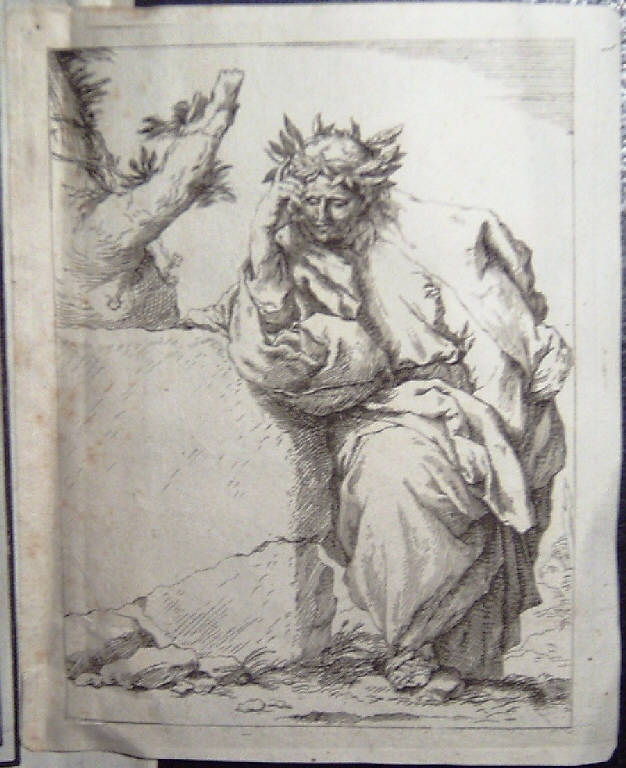 Poeta in meditazione (stampa) di Ribera Jusepe de detto Spagnoletto - scuola italiana (sec. XVII)