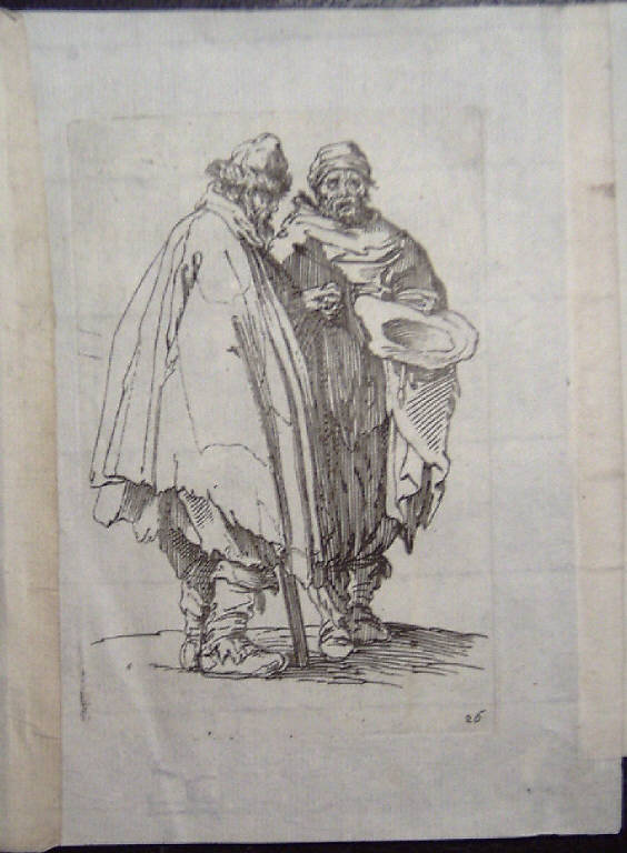 Il cieco e il suo amico, Mendicanti (stampa, elemento d'insieme) di Callot Jacques (sec. XVII)