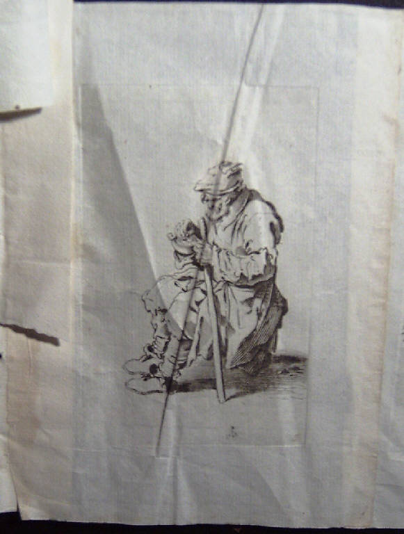 Il barone seduto che mangia, Mendicanti (stampa, elemento d'insieme) di Callot Jacques (sec. XVII)