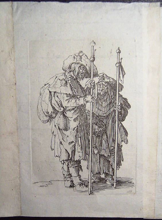 I due pellegrini, Mendicanti (stampa, elemento d'insieme) di Callot Jacques (sec. XVII)