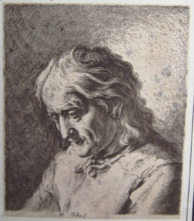 Testa d'uomo (stampa smarginata) di Falbe Joachim Martin (sec. XVIII)