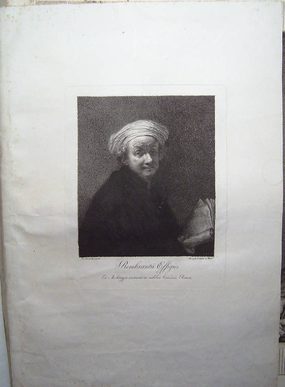 Ritratto di Rembrandt (stampa) di Longhi Giuseppe, Rembrandt (sec. XVIII)