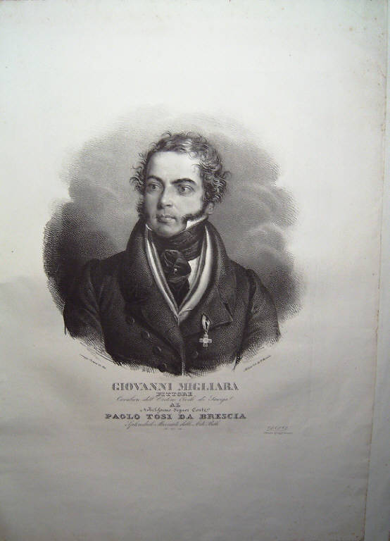 Ritratto di Giovanni Migliara (stampa) di Cornienti Giuseppe (sec. XVIII)
