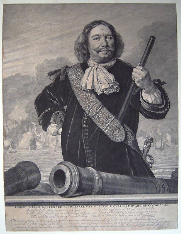 Ritratto di Egbert Meest Kortenaer ammiraglio (stampa smarginata) di Blooteling Abraham, Van Der Helst Bartholomeus (sec. XVII)