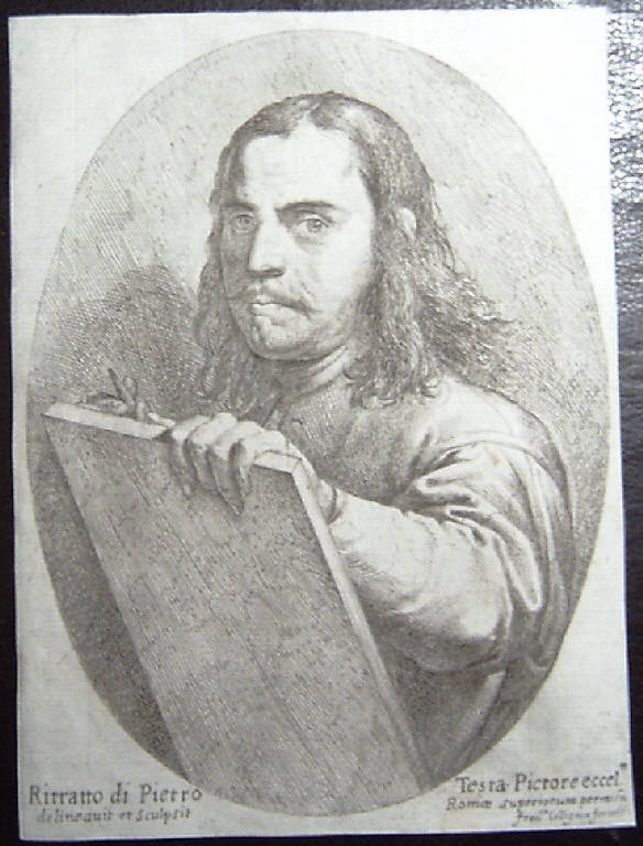 Autoritratto di Pietro Testa (stampa) di Testa Pietro detto Lucchesino, Testa Pietro detto Lucchesino, Testa Pietro detto Lucchesino (sec. XVII)