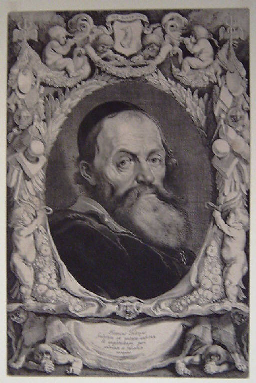 Ritratto di Hendrick Goltzius (stampa smarginata, elemento d'insieme) di Suyderhoef Jonas, Soutman Pieter Claesz (sec. XVII)