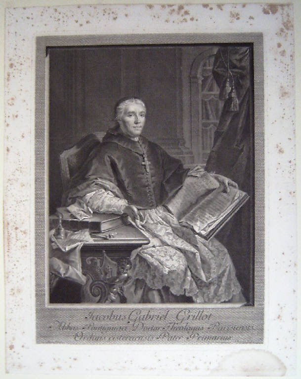 Ritratto di Jacques-Gabriel Grillot abate (stampa) di Balechou Jean Joseph, Autreau Louis (sec. XVIII)