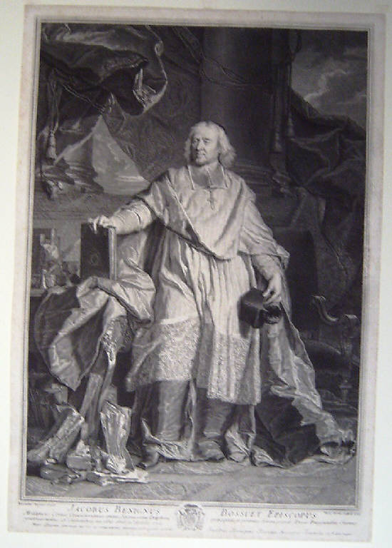 Ritratto di Jacques Benigne Bossuet vescovo di Meaux (stampa) di Drevet Pierre-Imbert, Rigaud Hyacinthe (sec. XVIII)