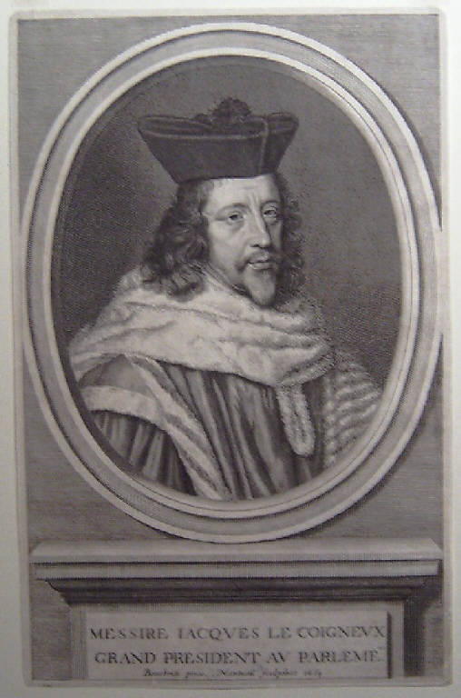 Ritratto di Jacques Le Coigneux (stampa) di Nanteuil Robert, Beaubrun Charles (sec. XVII)