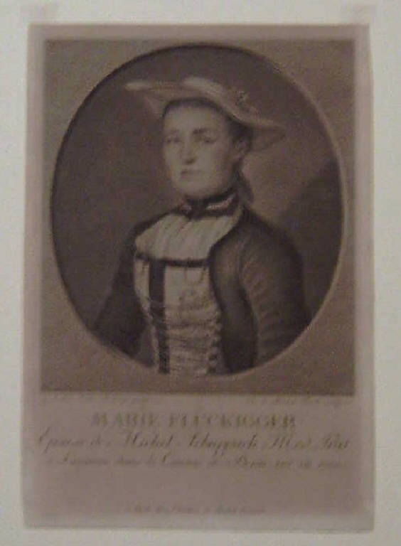 Ritratto di Marie Flückigger (stampa smarginata) di Von Mechel Christian, Locher Gottfried (secc. XVIII/ XIX)