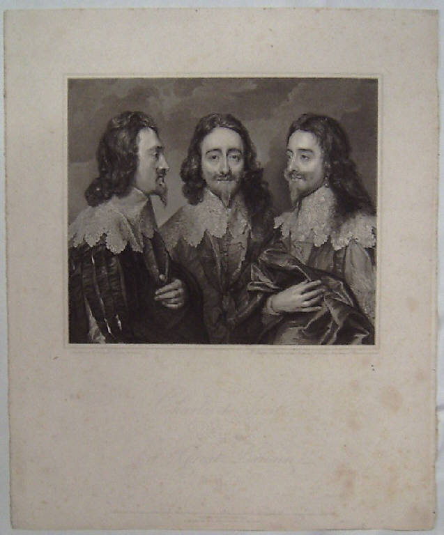 Ritratto di Carlo I re della Gran Bretagna (stampa smarginata) di Sharp William, Van Dyck Anton (primo quarto sec. XIX)