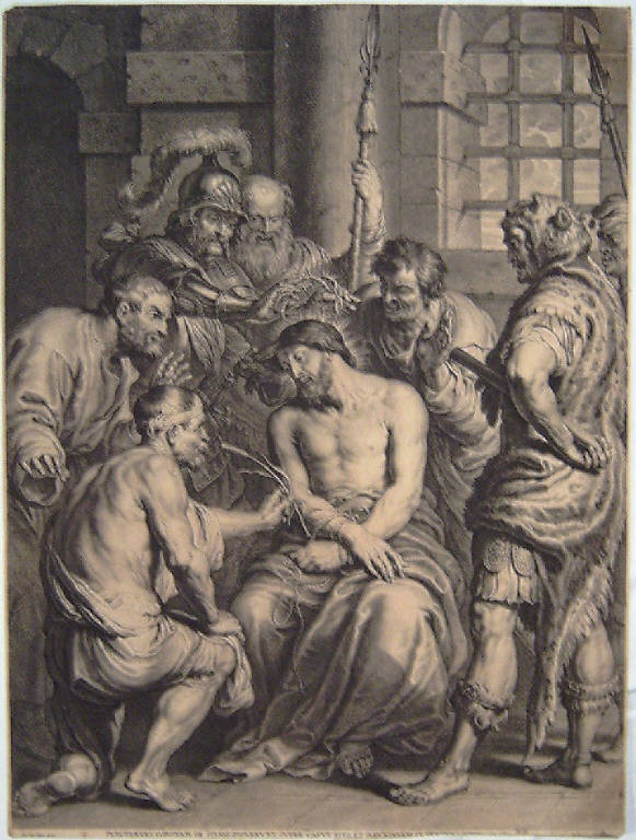 Incoronazione di spine (stampa smarginata) di Van Den Enden Martin I, Van Dyck Anton (secondo quarto sec. XVII)