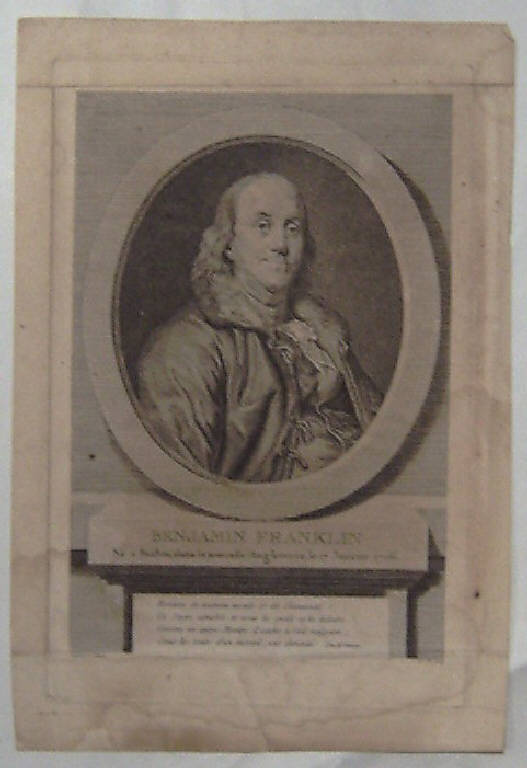 Ritratto di Benjamin Franklin (stampa) di Plon Pierre Jean Joseph, Duplessis Joseph-Siffrein (sec. XVIII)