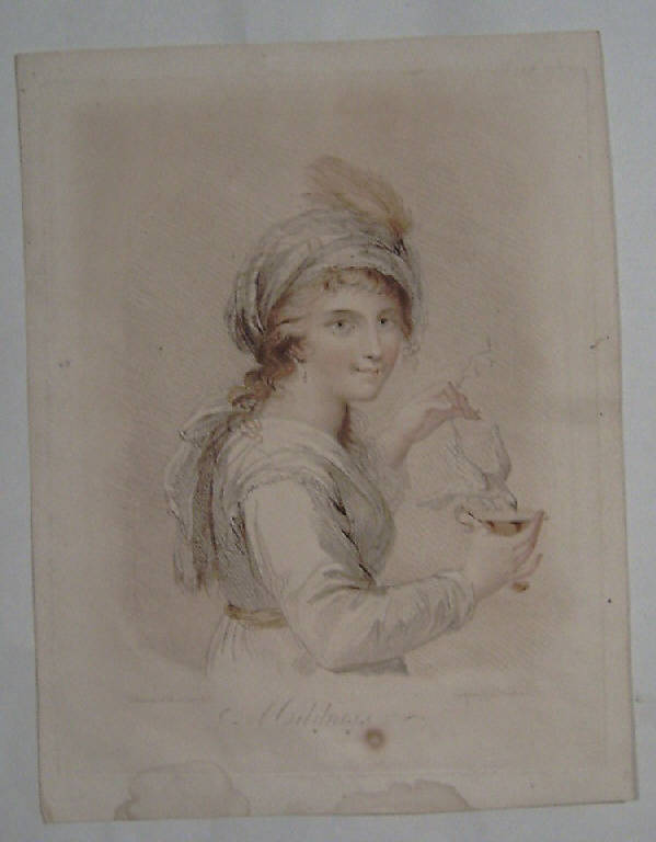 Delicatezza, Figura femminile allegorica (stampa colorata a mano) di Vendramini Giovanni, Bartolozzi Francesco, Bartolozzi Francesco (secc. XVIII/ XIX)