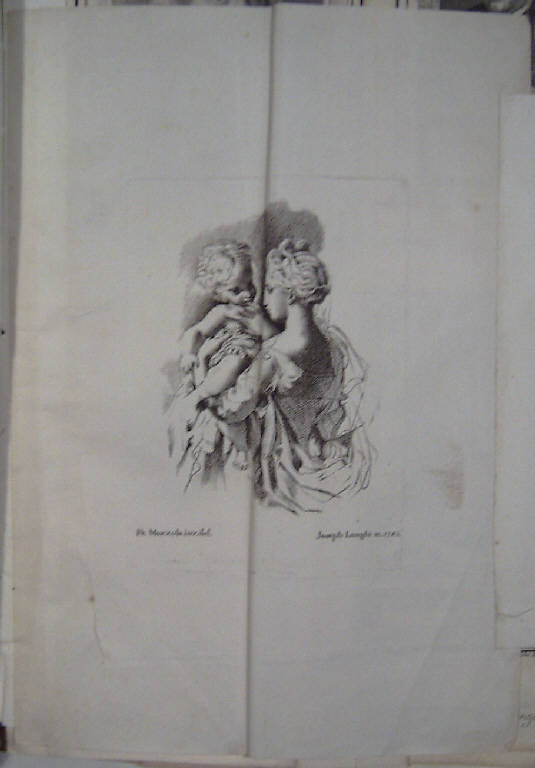 Madonna con Bambino (stampa) di Longhi Giuseppe, Mazzola Francesco detto Parmigianino, Mazzola Francesco detto Parmigianino (ultimo quarto sec. XVIII)
