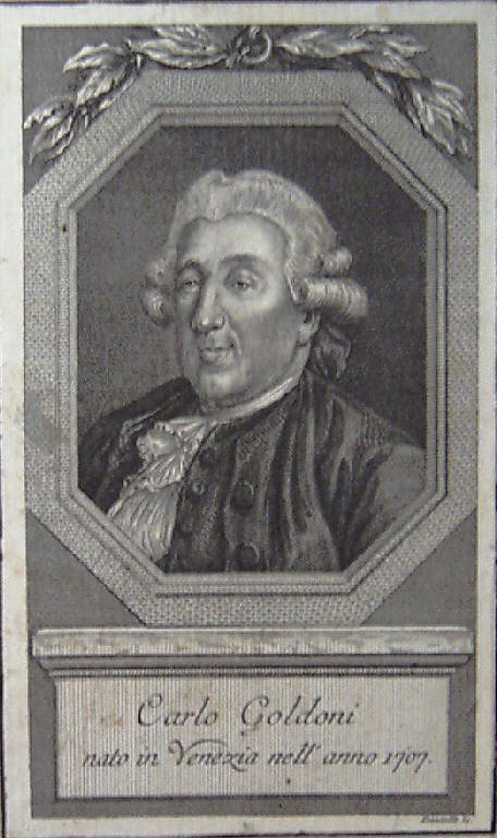 Ritratto di Carlo Goldoni (stampa smarginata) di Daniotto G (metà sec. XVIII)