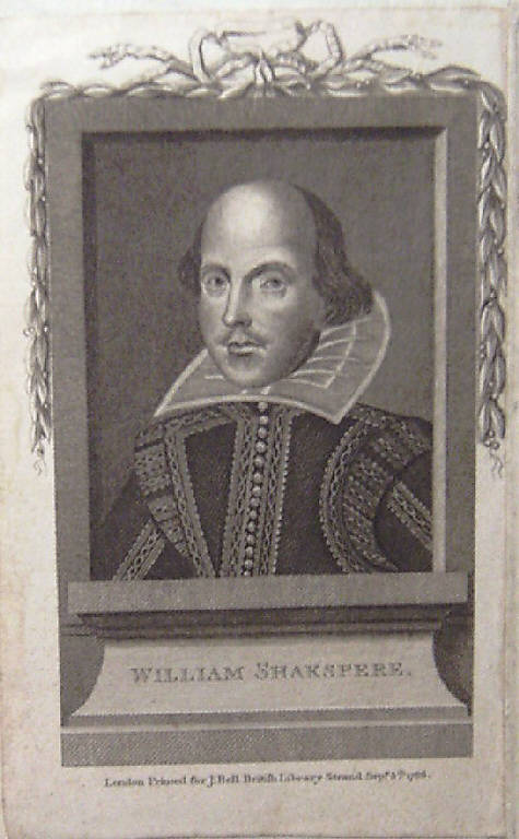 Ritratto di William Shakespeare (stampa smarginata) - scuola inglese (ultimo quarto sec. XVIII)