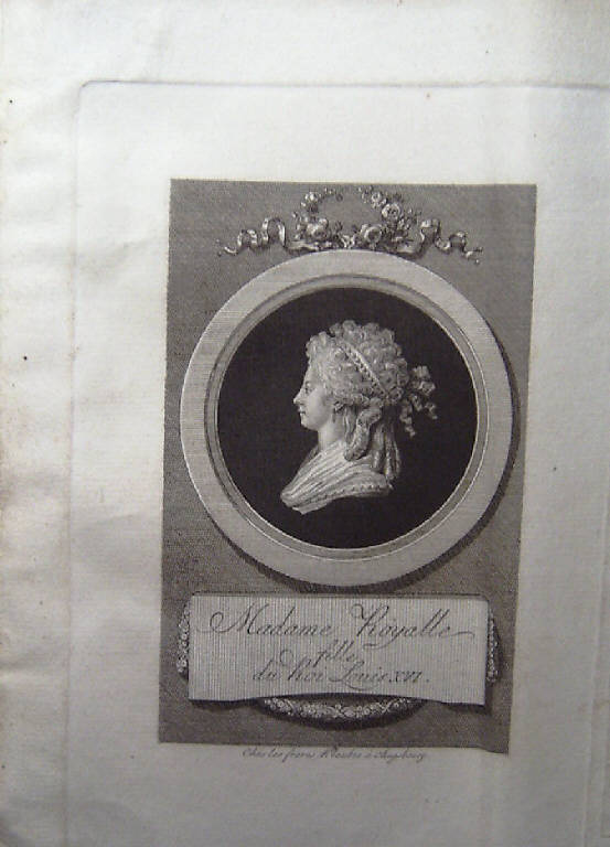 Ritratto di Madame Royalle figlia di Luigi XVI (stampa smarginata) (ultimo quarto sec. XVIII)
