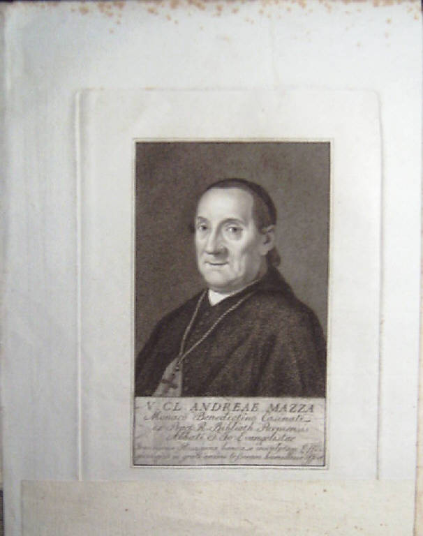 Ritratto di Andrea Mazza monaco benedettino (stampa) di Rosaspina Francesco (fine sec. XVIII)