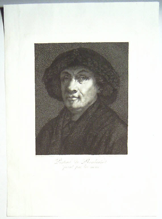 Ritratto di Rembrandt (stampa) di Caronni Paolo, Longhi Giuseppe, Rembrandt (prima metà sec. XIX)