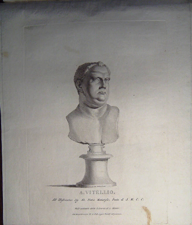 Busto ritratto di Vitellio (stampa, elemento d'insieme) di Faldoni Giovanni Antonio, Zanetti Anton Maria, Zanetti Anton Maria (metà sec. XVIII)