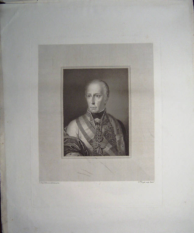Ritratto di Francesco I (stampa) di Longhi Giuseppe, Schiavoni Natale (primo quarto sec. XIX)