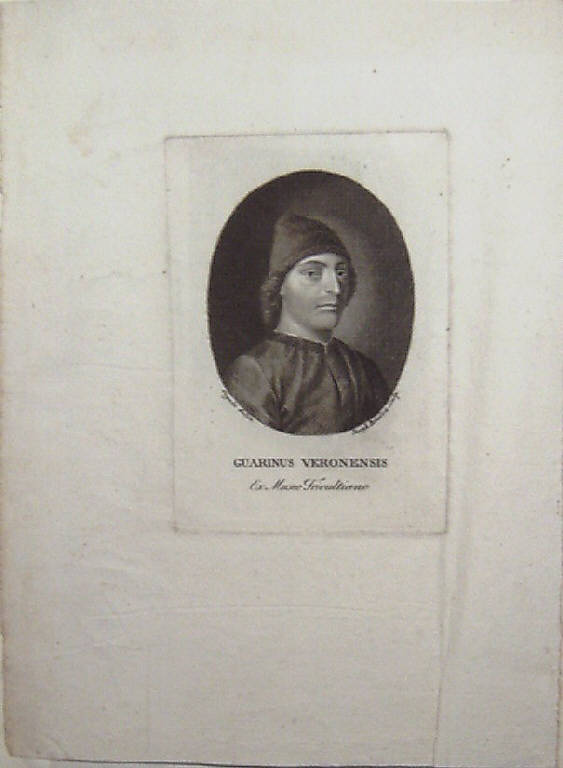 Ritratto di Guarino Veronese (stampa) di Benaglia Giuseppe, Gigola Giovanni Battista (prima metà sec. XIX)