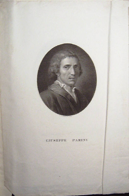 Ritratto di Giuseppe Parini (stampa smarginata, elemento d'insieme) di Garavaglia Giovita, Garavaglia Giovita (sec. XIX)