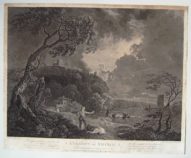 Celadon e Amelia (stampa smarginata) di Woollet William, Browne John, Wilson Richard (terzo quarto sec. XVIII)