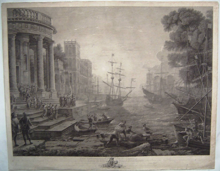 Sant'Orsola e le compagne si imbarcano (stampa) di Fittler James, Gellée Claude detto Lorrain (ultimo quarto sec. XVIII)