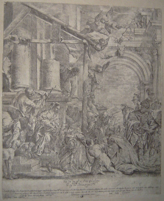 Adorazione dei Magi (stampa smarginata) di Sacchi Carlo, Caliari Paolo detto Veronese (metà sec. XVII)
