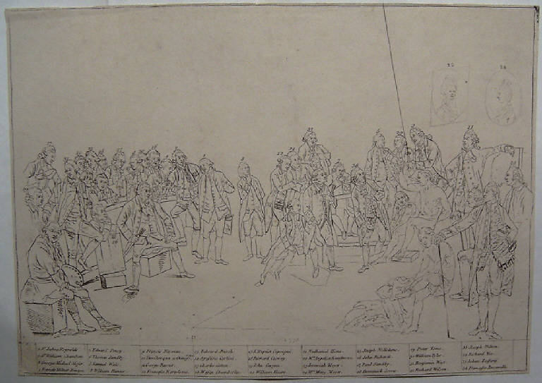 Ritratti di pittori inglesi del sec. XVIII (stampa smarginata) - scuola inglese (terzo quarto sec. XVIII)