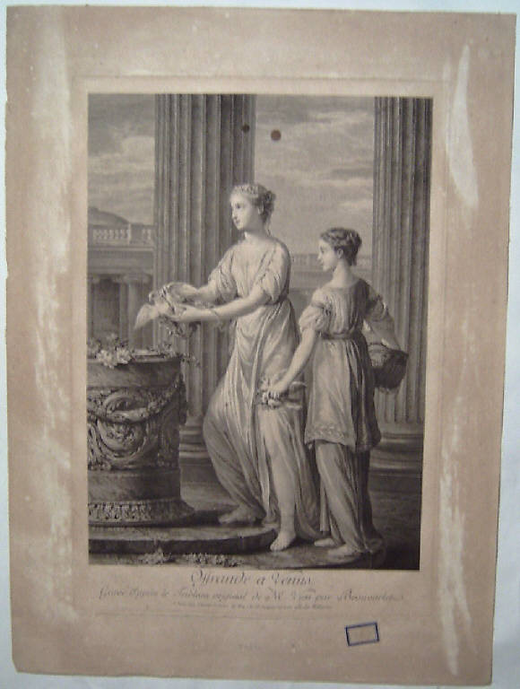 Offerta a Venere (stampa) di Beauvarlet Jacques Firmin, Vien Joseph Marie (terzo quarto sec. XVIII)