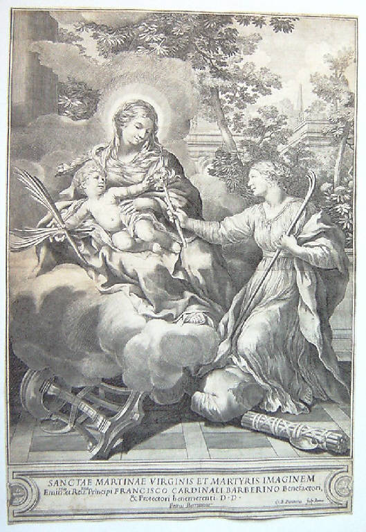 Santa Martina (stampa smarginata) di Bonacina Giovanni Battista, Berrettini Pietro detto Pietro da Cortona (metà sec. XVII)
