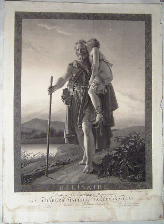 Belisario (stampa) di Desnoyers Auguste Gaspard Louis, Gerard Francois (inizio sec. XIX)