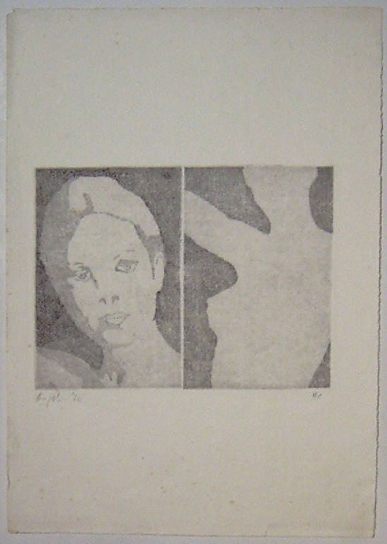 Ritratto femminile (stampa) di Angelini Vitaliano, Angelini Vitaliano (terzo quarto sec. XX)