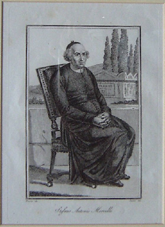Ritratto di Stefano Antonio Morcelli (stampa) di Sasso, Bosio J.B (sec. XIX)
