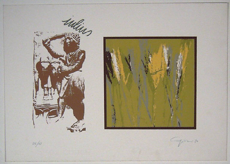 Allegoria del mese di Luglio (stampa a colori, elemento d'insieme) di Capisani Ferdinando, Capisani Ferdinando (ultimo quarto sec. XX)