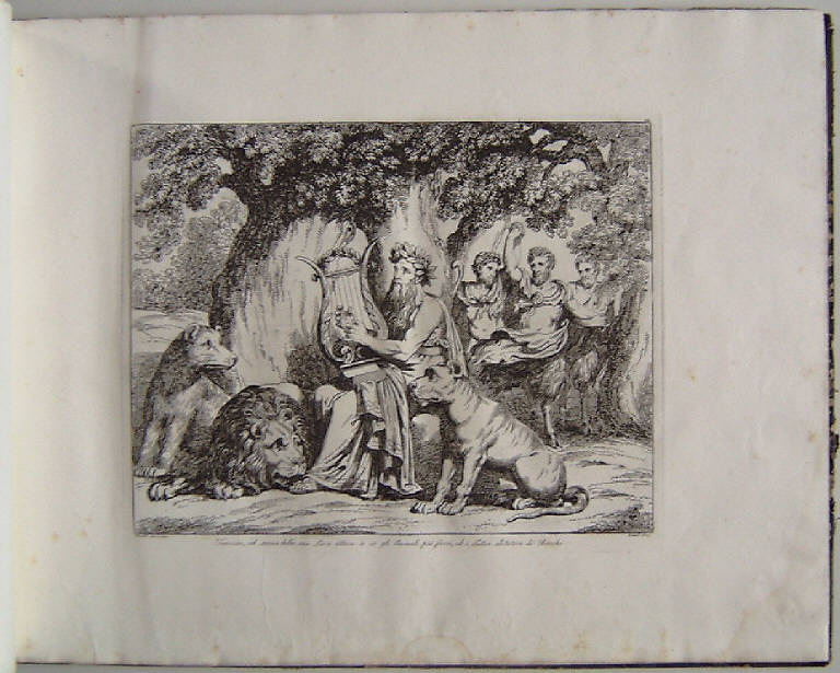 Temosiri attira gli animali e i satiri col suono della sua lira (stampa, elemento d'insieme) di Pinelli Bartolomeo, Pinelli Bartolomeo (sec. XIX)